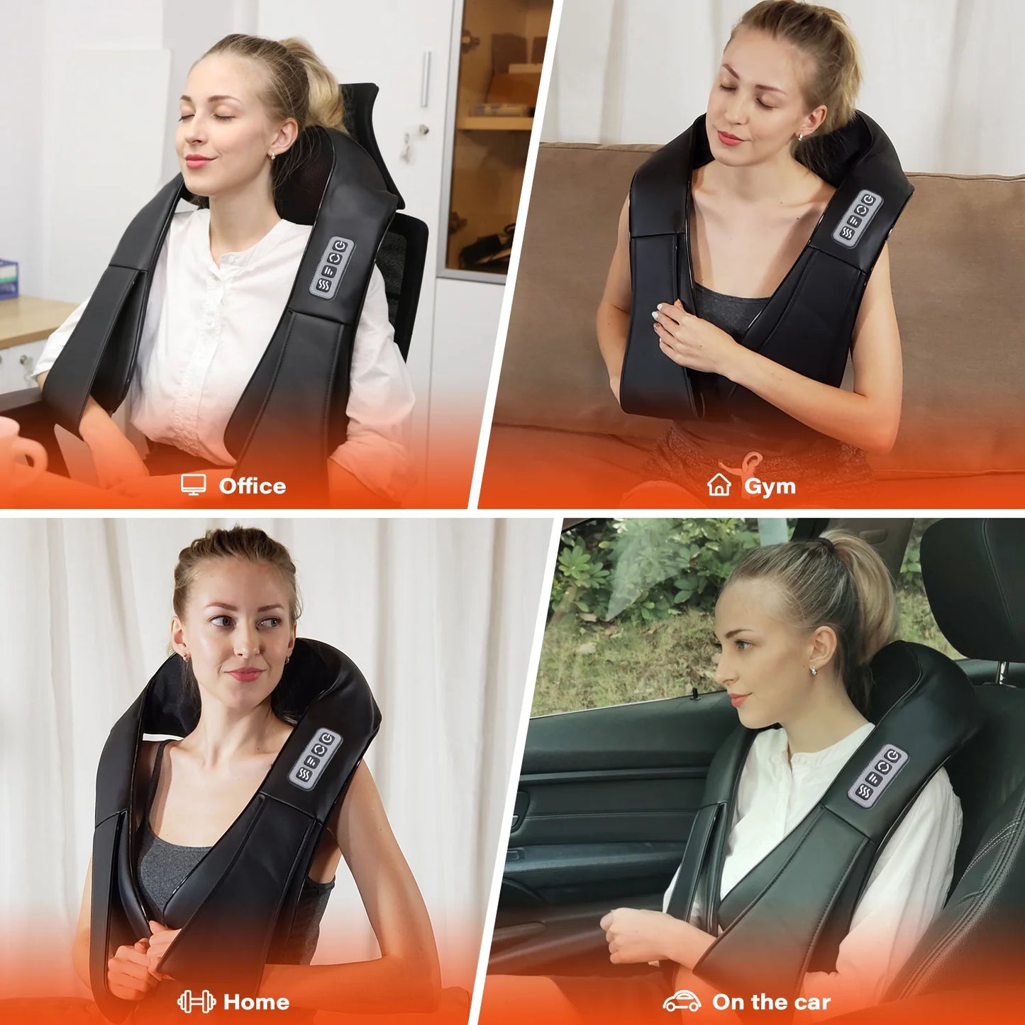 Shiatsu Neck Massager with Heat, Electric Deep Tissue 4D Kneading Massage, Back Shoulder Massager for Body Muscle, Best Gifts for Women Men Mom Dad, Fathers Day, Mothers Day, Christmas Gifts