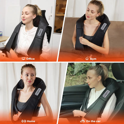 Shiatsu Neck Massager with Heat, Electric Deep Tissue 4D Kneading Massage, Back Shoulder Massager for Body Muscle, Best Gifts for Women Men Mom Dad, Fathers Day, Mothers Day, Christmas Gifts