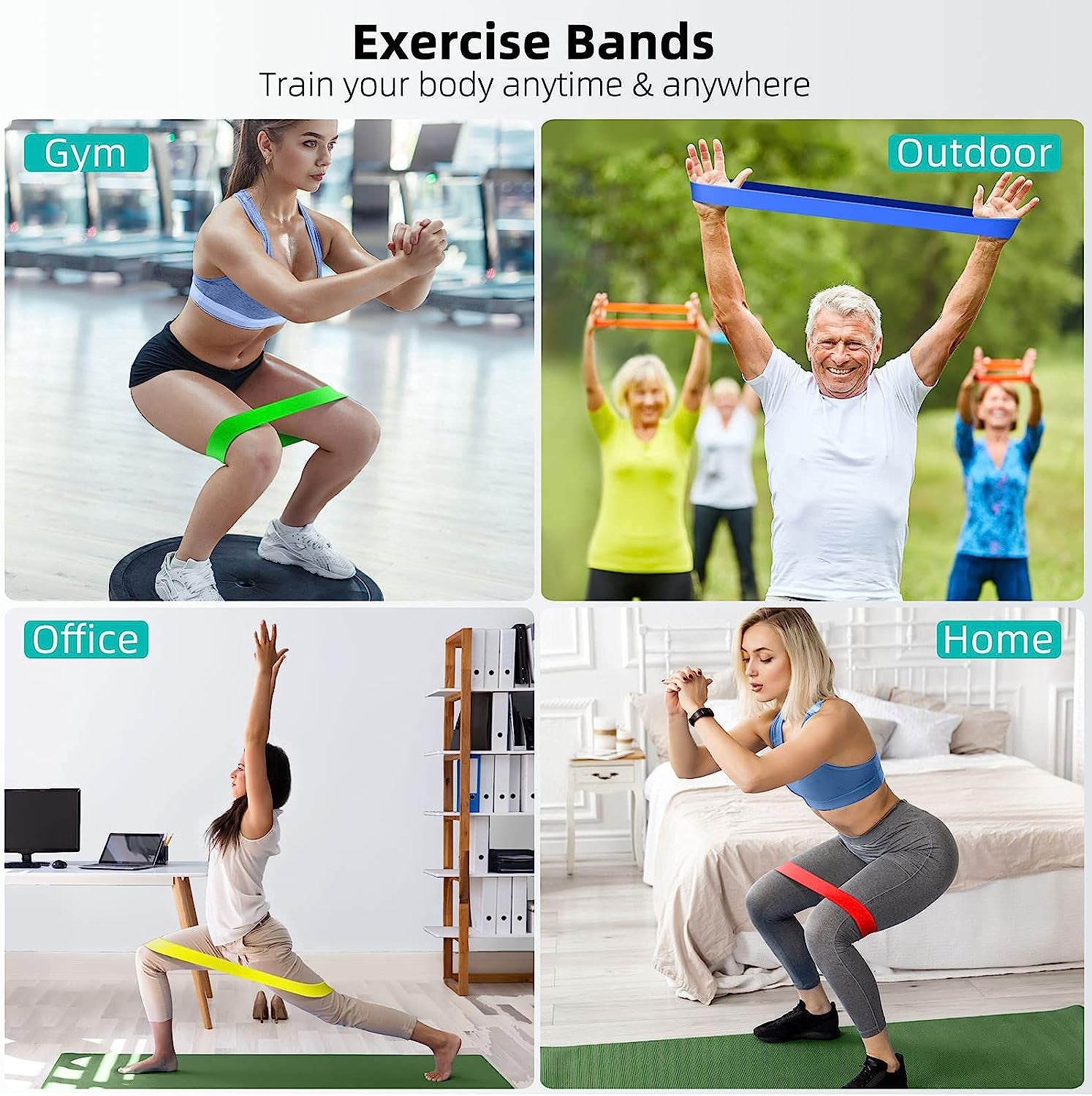 Resistance Bands for Working Out, Elastic Exercice Loop Bands for Physical Thera